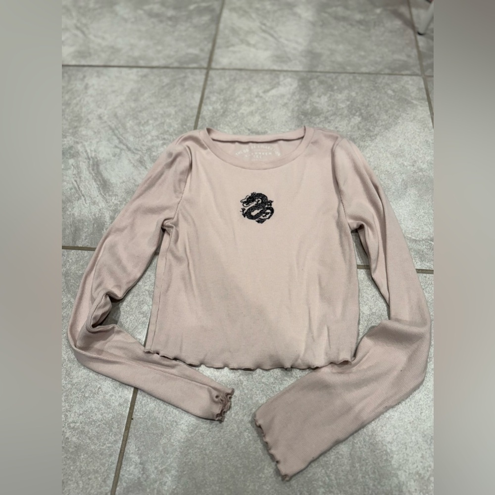 Womens Aeropostale OG Tee Collection Shrunken Tee in Pink W. Dragon Size Small